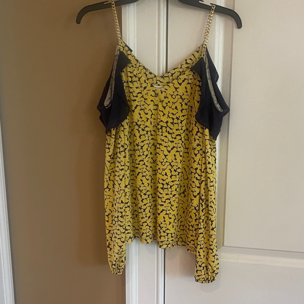 Michael Kors Yellow and Black Camisole